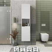 Resim BIANI Fix Arya ve Loft Uyumlu Boy Dolabı Renk Mat Beyaz 