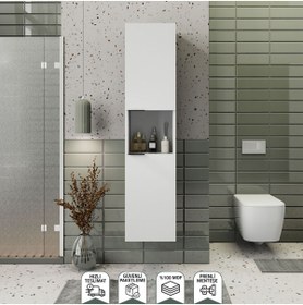 Resim BIANI Fix Arya ve Loft Uyumlu Boy Dolabı Renk Mat Beyaz 
