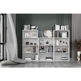 Resim Nettrends Rafli Kitaplik 200 cm Beyaz KTP-1265 
