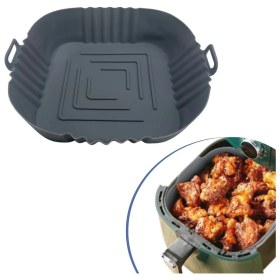 Resim Tp Buğz Yumurcak Shop® Renkli Isıya Dayanıklı Yıkanılabilir Silikon Fırın ve Airfryer Kare Model Pişirme Matı 20 cm 