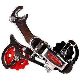 Resim Bisiklet Arka Aktarıcı (Attırıcı) Büyük Makara (Braketli) Kırmızı - Siyah 