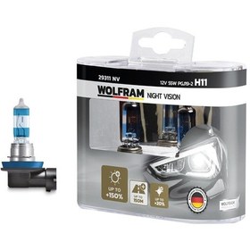Resim Set Ampul H11 12v 55w Px26d %150 Güçlü %20 Beyaz Işık Wolfram 