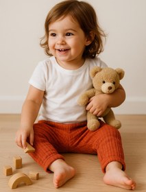 Resim Çift Kat Müslin Şalvar Pantolon | %100 Pamuk - Neon Yeşil / 5-6 yaş 