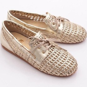 Resim Dgn B00112 Kadin Delikli Oxford Ayakkabi Altın 