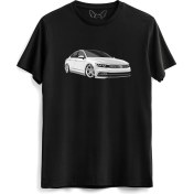 Resim Alfa Tshirt Ww Passat Tasarım Resimli Baskılı Çocuk Siyah Tshirt 