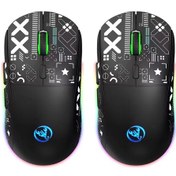 Resim Hxsj T90 2.4g Kablosuz Mekanik Fare Rgb Oyun Faresi Ergonomik Tasarım 10 Milyon Tuş Vuruşu Ömrü 3600dpı 15 Rgb Aydınlatma Modu 2'li Paket 001 