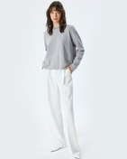 Resim Bisiklet Yaka Uzun Kollu Basic Sweatshirt 