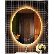 Resim GLOBAL LED MIRROR 65x85 Cm Dokunmatik Tuşlu Buğu Yapmayan Ledli Elips Banyo Aynası 