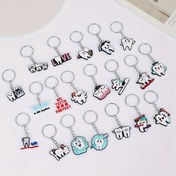 Resim 20 Adet PVC Sevimli Karikatür Diş ve Diş Aracı Anahtarlık Seti, Diş Fırçası, Diş Macunu, Doğum Günü Partisi Hediyeleri İçin Diş Hekimi Büyüleri ile Anime Esintili Anahtarlıklar, Dekoratif Araba Anahtarlıkları - Çeşitli Tasarımlar 