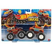 Resim Hot Wheels Monster Trucks Güçlü İkili 1:64 Arabalar Town Hauler ve Dodge Ram Van JCC65 