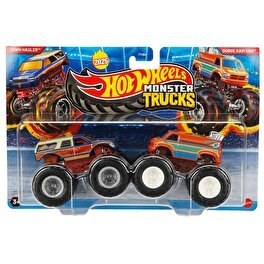 Resim Hot Wheels Monster Trucks Güçlü İkili 1:64 Arabalar Town Hauler ve Dodge Ram Van JCC65 