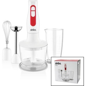 Resim Turbo El Blender Seti Doğrayıcı- Mikser- Blender 2 Kademe Hız 600ML Hazne - 700ML Ölçü Kabı 
