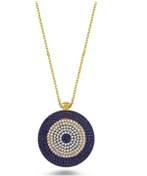 Resim Zirkon Taşlı Nazar Boncuğu Kolye (498587393) 