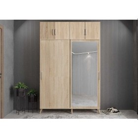 Resim Panama Sürgülü Yüklüklü Portmanto Vestiyer Ayakkabılık M 140 Cm 