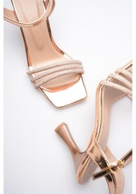 Resim Trendella Rose Gold Taşlı İnce Topuklu Abiye Sandalet Tr20my15g Bakır 