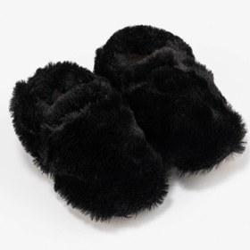 Resim HOPFRÖG Furry Furry Siyah Kürk Barefoot Patik (HEDİYE SETİ) 