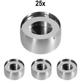 Resim 25 Adet Çelik 7 Cm Kafe Restaurant Lokanta Yuvarlak Kül Tablası Küllük Cin956-25 