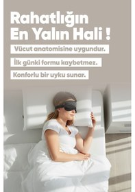 Resim Büyük Boy Visco Yastık - Ortopedik Yastık - Süper Soft Uzun Visco Yastık - Hava Alabilir Kumaş Beyaz 