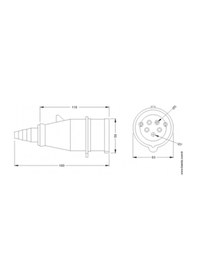 Resim Bemis 45-042 Cee Norm 5/16a 380v Düz Fiş 1016701 