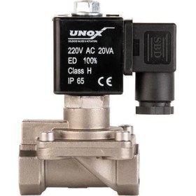 Resim Unox 220 V Ac Paslanmaz Kompresör Yüksek Basınç Normalde Kapalı Solenoid Valf (0,5-40 Bar) 