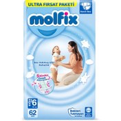 Resim Nessiworld Molfix Baby Diaper Ultra Opportunity Pack 6 Size 15+ Kg 62 Pieces 