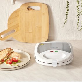 Resim Homend Toastbuster 1309H Çıkarılabilir Plakalı Portatif Tasarım Tost Makinesi Beyaz 