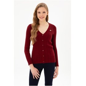 Resim U.s. Polo Assn. Kadın Bordo Hırka Triko 50313580-vr014 Bordo 