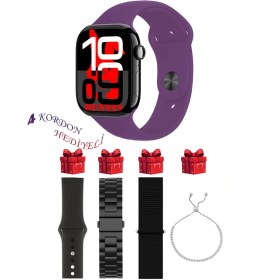 Resim Mor Akıllı Saat Watch 10 Mini Kordon Hediyeli Amoled Ekran 41MM 