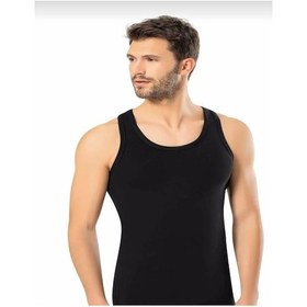 Resim Erdem 1121 Erkek Likralı Askılı Sporcu Atlet 12 Adet Siyah 