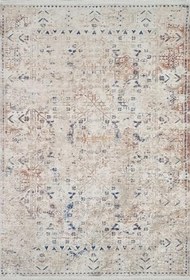 Resim Kamalia Krem Modern Geometrik Etnik Eskitme Desenli Boho Makinada Yıkanabilir Hafif Hav Toz Vermez Leke Tutmaz Kaymaz Taban Dijital Makine Baskı Halı Oturma Odası Salon Yolluk Koridor Mutfak Halısı 