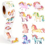 Resim 500 adet Unicorn Hayvan Çıkartmaları - Canlı Gökkuşağı Kuyrukları, Sevimli Karikatür Tasarımları, Parlak Bitiş, El Sanatları, Hediyeler ve Süsler için Mükemmel, El Sanatları Süsü | Eğlenceli Tasarım | Parlak Bitiş 