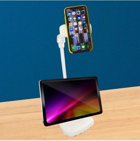 Resim River World Plastik Masa Üstü Telefon Ve Tablet Tutucu Beyaz Renkli 