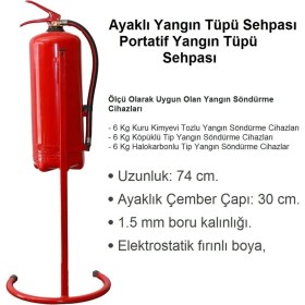 Resim Yangın Söndürme Tüpü Askılığı Sehpası 