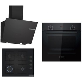 Resim Bosch HBF512BB1T - POP6C6P30O - DWK66PJ60T Siyah Ankastre Set 