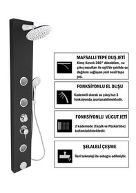 Resim Tuscon Antrasit Gri Mafsallı Masajlı Duş Sistemi Antrasit 