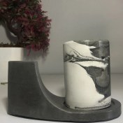 Resim Rocart Home Wavy Beton Ikili Diş Fırçalık Antrasit 