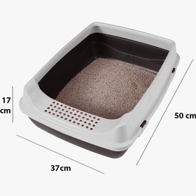 Resim Kedi Açık Tuvaleti + Kürek - Mor 