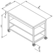 Resim Öztiryakiler Çalışma Tezgah Ara Raflı Hareketli 190x70 CM 