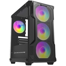 Resim zoko Game İn Game Speed 4x12cm Argb Fan Mesh Panel Temper M.atx Kasa 