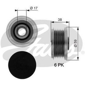 Resim Gates Oap7077 - Alternatör Kasnağı Rulmanlı P206-207-307-308-406 