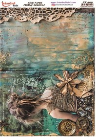 Resim Pirinç Dekopaj Kağıdı 30x42cm Pt-409 Vintage Woman 