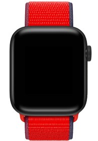 Resim Apple Watch Uyumlu Spor Loop Kordon Carnelian - 42 - 44 - 45 - 46 - 49mm M/L 
