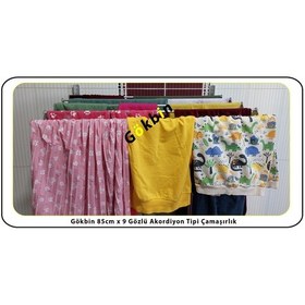 Resim Gökbin85cmx7Gözlü Alüminyum Akordiyon Çamaşırlık Askısı Kurutmalık 