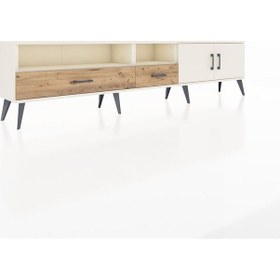 Resim Arges Tv Ünitesi 3 Raflı 2 Çekmeceli 2 Kapaklı 220x30x51 Aytaşı-aytaşı/çam Aytası/atlas Çam - Aytası 