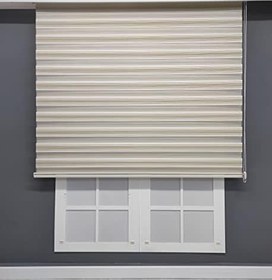 Resim Krem-Kahve Dar Pliseli Zebra (100x180) 