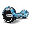 Resim Citymate CS-600 Kasa Mavi Kurukafa Grafity 6.5" Bluetooth Hoparlörlü Elektrikli Kaykay Hoverboard 