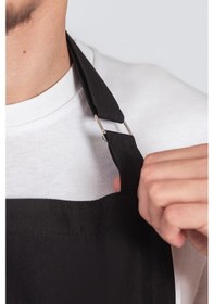 Resim Erkek Boyundan Asmalı Barista Şef Mutfak Önlüğü Siyah 