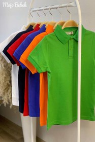 Resim Mojo Bebek Mojo Unisex Çocuk Düğmeli Kısa Kol Lacoste T-shirt 5281 Turuncu 