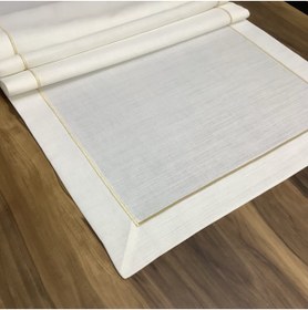 Resim OYA home Piko Dikiş Detaylı Runner- Bej Pikolu-45*150 cm 