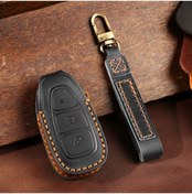Resim Sones Ford Focus/Mondeo/Maverick/Explorer/Escort/Edge 2017-2018 C231 Uyumlu Araba Deri Koruyucu Anahtar Kılıf Siyah 